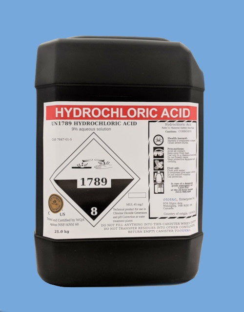 HYDROCHLORIC ACID 9% SOLUTION 1045KG IBC